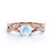 1.20 Carat Real Round Rainbow Moonstone & Diamond Infinity Wedding Ring in Rose Gold