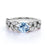 Vintage 1.9 Carat Round Aquamarine & Diamond March Birthstone Engagement Ring in White Gold