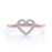 Heart Shape Stackable Ring with Round Diamonds in Rose Gold
