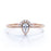 Art Deco .75 Carat Bezel Pear Shaped Moissanite & Diamond Engagement Ring in Rose Gold