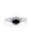 1.50 Carat Vintage Oval Cut Black Diamond and White Diamond Accents Cluster Engagement Ring in White Gold