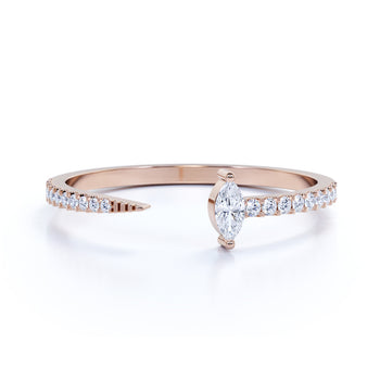 Dazzling Twist Design Diamond Stacking Ring in Rose Gold