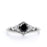 1.25 Carat Antique Floral Milgrain Round Black Diamond and White Diamond Accents Vintage Engagement Ring in White Gold