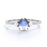 Antique .95 Carat Oval Blue Moonstone, Pearl & Diamond 3 Stone Wedding Ring in Rose Gold