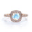 Artdeco 1.50 Carat Cushion Cut Rainbow Moonstone & Diamond Vintage Wedding Ring in Rose Gold