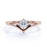 Vintage 6 Prong .33 Carat Round Cut Moissanite Solitaire Chevron Engagement Ring in Rose Gold