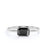 Minimalist 1 Carat Baguette Cut Black Diamond Simple Solitaire Engagement Ring in White Gold