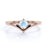 Vintage .33 Carat Round Rainbow Moonstone Art Deco Solitaire Promise Ring in Rose Gold
