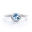 Simple 0.75 Carat Round Aquamarine & Diamond Vintage Antique Promise Ring in White Gold