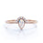 .75 Carat Bezel Set Art Deco Teardrop Rainbow Moonstone & Diamond Promise Ring in Rose Gold