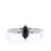 Elegant 1.5 Carat Vintage Marquise Cut Black Diamond and Pave White Diamond Accents Engagement Ring in White Gold