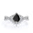 Stunning Vintage 2 Carat Pear Shaped Black Diamond and White Diamond Antique Engagement Ring in White Gold