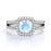 Vintage 1.50 Carat Cushion Cut Rainbow Moonstone & Diamond Halo Wedding Ring in Rose Gold