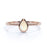 Modern Bezel Set Pear Shaped Fire Opal Minimalist Solitaire Engagement Ring in Rose Gold