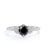 1.50 Carat Round Cut Black Diamond and Pave White Diamond Accents Cluster 6 Prong Engagement Ring in White Gold