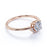 Simple .75 Carat Round Fire Moissanite & Diamond Vintage Halo Promise Ring in Rose Gold