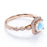 Artdeco 1.50 Carat Cushion Cut Rainbow Moonstone & Diamond Vintage Wedding Ring in Rose Gold