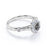 0.65 Carat Round Brilliant Icy Grey Salt and Pepper Diamond Bar Set Halo Engagement Ring in White Gold