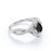 Stunning Vintage 2 Carat Pear Shaped Black Diamond and White Diamond Antique Engagement Ring in White Gold