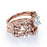 1.34 Carat Vintage Round Fire Moissanite & Diamond Flower Wedding Ring Set in Rose Gold