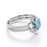 Antique 1.50 Carat Oval Aquamarine, Pearl & Diamond Vintage Bridal Ring Set in White Gold