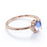 Antique Artdeco .75 Oval Blue Moonstone & Diamond Halo Engagement Ring in Rose Gold