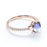 Antique .95 Carat Oval Blue Moonstone, Pearl & Diamond 3 Stone Wedding Ring in Rose Gold