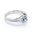 Vintage 0.83 Carat Round Aquamarine & Diamond March Birthstone Promise Ring in White Gold