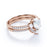 Antique 1.50 Carat Natural Pearl & Moissanite Vintage Wedding Ring Set in Rose Gold