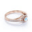 Vintage Round Rainbow Moonstone & Diamond Split Shank Engagement Ring in Rose Gold