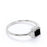 Vintage 1.5 Carat princess Cut Black Diamond and White Diamond Accents 3 Stone Engagement Ring in White Gold