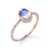 Antique Artdeco .75 Oval Blue Moonstone & Diamond Halo Engagement Ring in Rose Gold