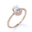 Simple 1.25 Carat Oval Fire Moissanite & Diamond Vintage Halo Engagement Ring in Rose Gold