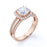 Vintage 1.5 Carat Cushion Cut Moissanite & Diamond Split Shank Engagement Ring in Rose Gold