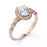 1.5 Carat Vintage Art Deco Oval Fire Moissanite & Diamond Halo Wedding Ring in Rose Gold