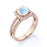 Vintage 1.50 Carat Cushion Cut Rainbow Moonstone & Diamond Halo Wedding Ring in Rose Gold