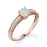 Classic Vintage 1 Carat Natural Round Cut Fire Opal and Diamond Accents Milgrain Engagement Ring in Rose Gold