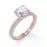 2 Carat Cushion Cut Moissanite and Diamond Halo Bridal Set in Rose Gold