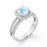 Vintage 1.50 Carat Cushion Cut Rainbow Moonstone & Diamond Halo Wedding Ring in Rose Gold