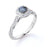 1 Carat Round Cut Icy Grey Salt and Pepper Diamond Swirl Halo Engagement Ring in White Gold