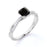 1.5 Carat Cushion Cut Black Diamond and Pave White Diamond Twist Engagement Ring in White Gold