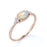 1.5 Carat Real Vintage Oval Ethiopian Opal and Diamond Accents Semi Halo Crown Engagement Ring in Rose Gold