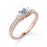Vintage 1 Carat Princess Cut Aquamarine & Diamond 3 Stone Engagement Ring in White Gold