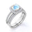 1.75 Carat Cushion Cut Rainbow Moonstone & Diamond Halo Wedding Ring Set in Rose Gold