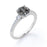 1.25 Carat Round Cut Icy Grey Salt and Pepper Diamond Pave 4 Prong Engagement Ring in White Gold
