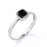 1 Carat Simple Bezel Set Cushion Cut Black Diamond Minimalist Solitaire Engagement Ring in White Gold