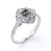 1 Carat Round Cut Natural Salt and Pepper Diamond Nature Inspired Engagement Ring in White Gold
