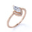 1.25 Carat Marquise Fire Moissanite & Diamond Vintage Milgrain Wedding Ring in Rose Gold