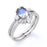 Antique 1.50 Carat Real Oval Blue Moonstone, Pearl & Diamond Wedding Ring Set in Rose Gold