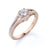 Vintage .83 Carat Round Cut Fire Moissanite & Diamond Pave Promise Ring in Rose Gold